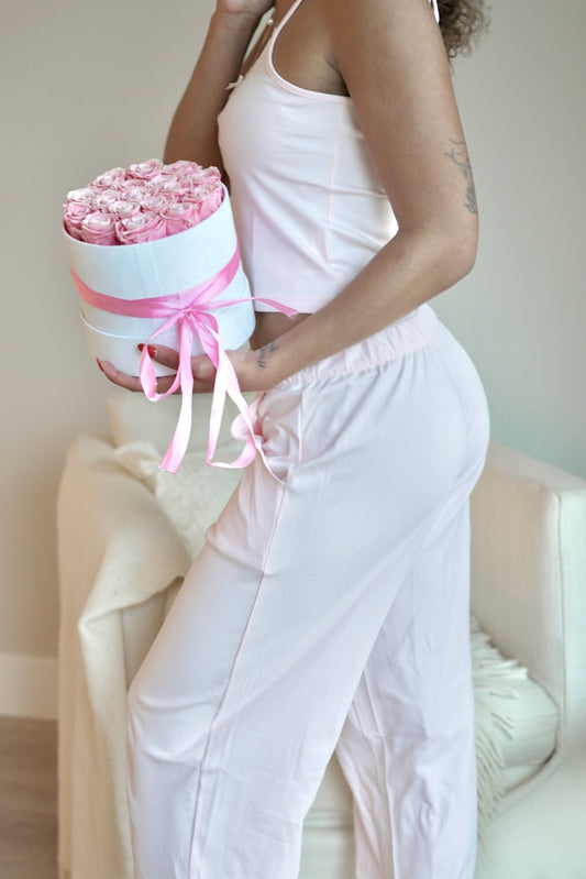 Isla Lune premium cotton pajama set - The Raspberry Pants sleepwear for women, pink soft comfy loungewear